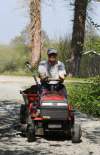bringin compost on a mini tractor