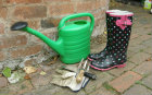 Wellies and Tools ready for the garden