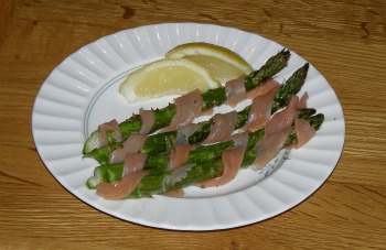 Roast Asparagus with Smoked Salmon