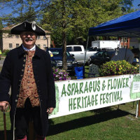 Man in period costume at asparagus festival