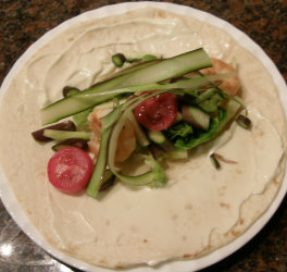 Asparagus wrap ready to roll