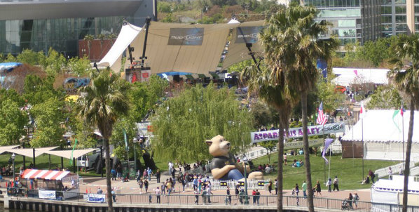 Aerial view of Stockton Asparagus Festival