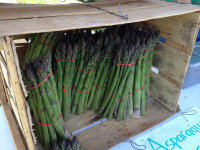 Asparagus in crate