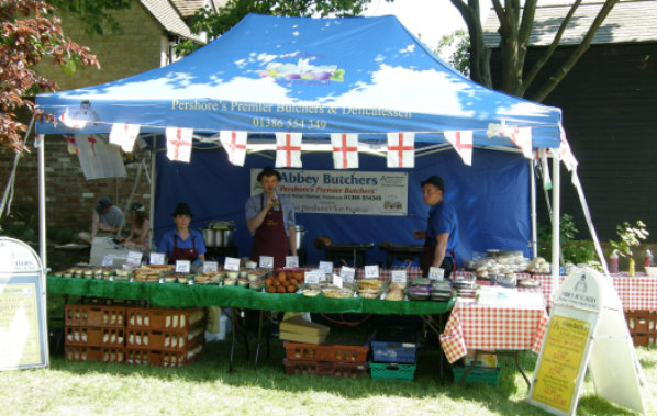 Butchers stall at British Asparagus Festival 2012
