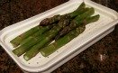 Steaming asparagus in a Microwave Steamer