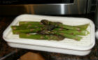 Asparagus ready to cook in the microwave