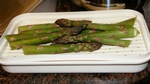 Asparagus in a fish steamer